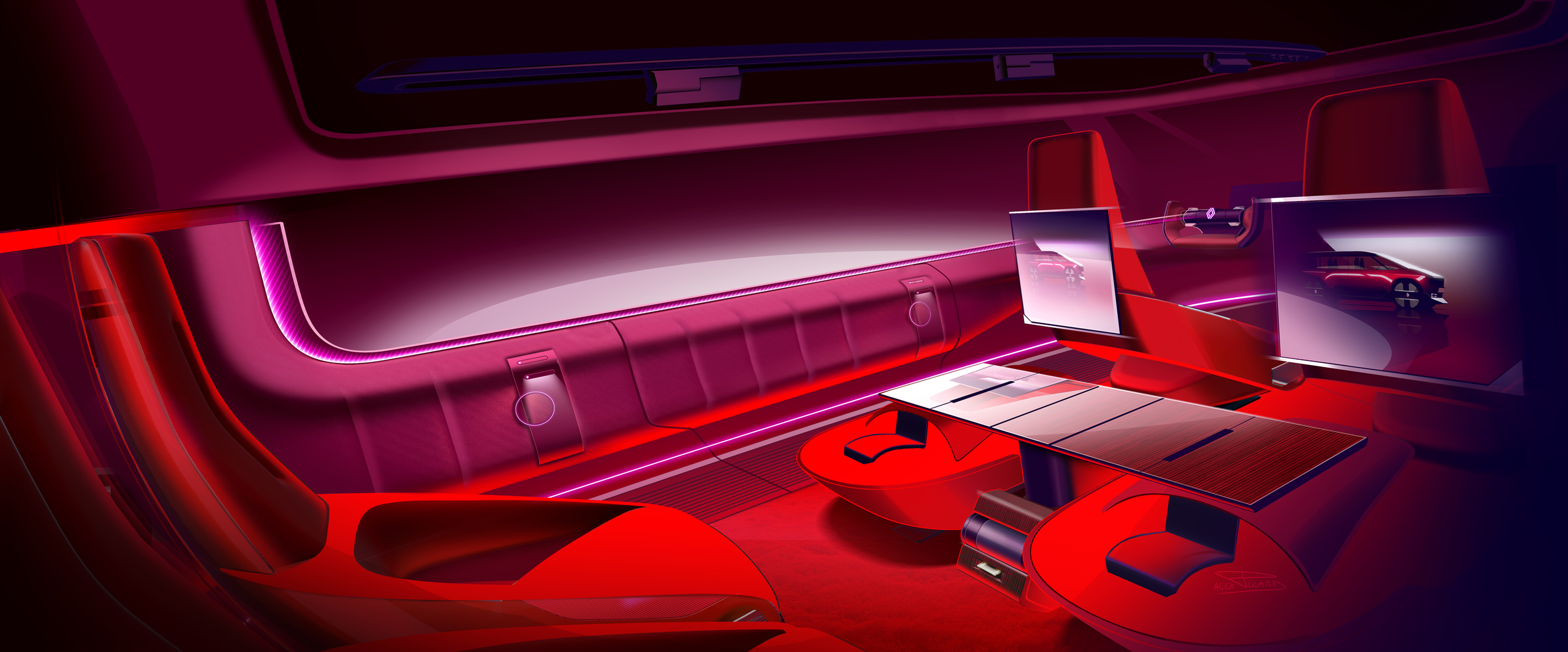 Renault E-Space Concept, 2026 – Design Sketch – Interior