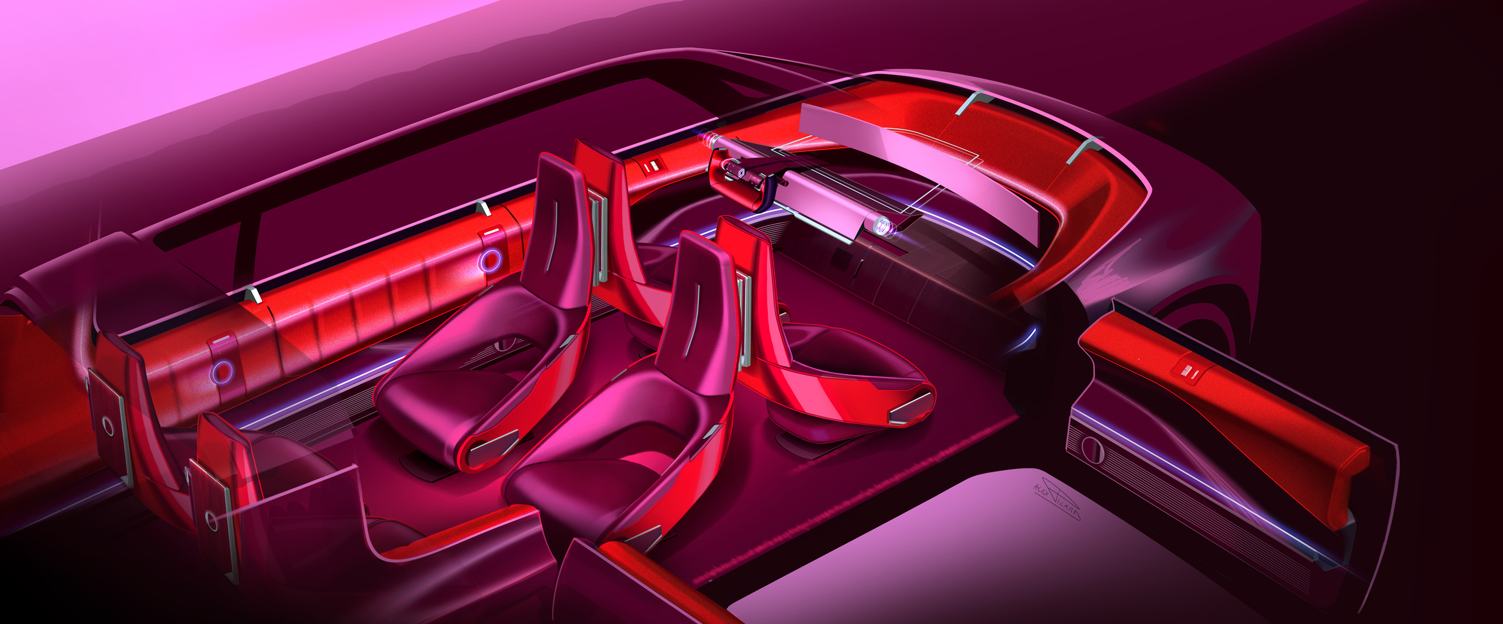 Renault E-Space Concept, 2026 – Design Sketch – Interior