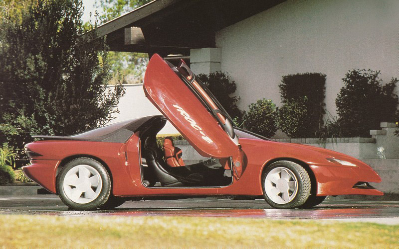 Slipping into the 1989 Chevrolet California IROC Camaro concept car was made easier by the upward-opening doors.
