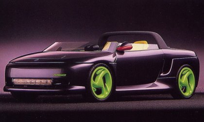A molded plastic tub formed the 1989 Plymouth Speedster concept car's boatlike body, inspiring notions of hopping in the car for a trip to the beach.