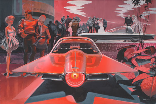 Driving Through Future's Past - Syd Mead Gyron. This particular piece is believed to be a proposal for a motor show display.