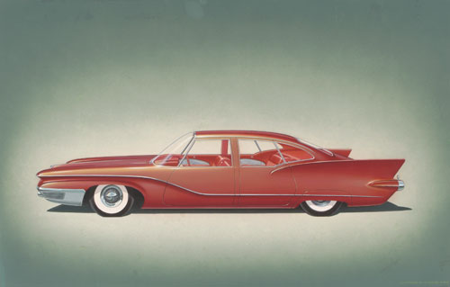 Chrysler Imperial D'Elegance, 1958 - Rendering by Thomas H. Ferriss 