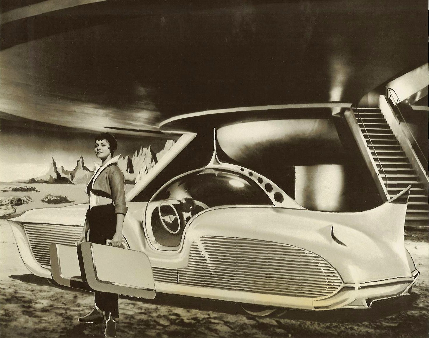 Press photograph: A car from Mars