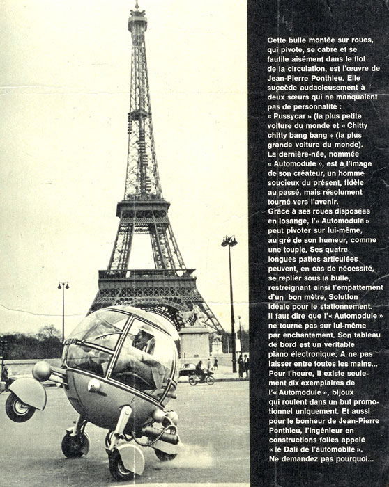 l'Automodule (1970): Шаромобиль 