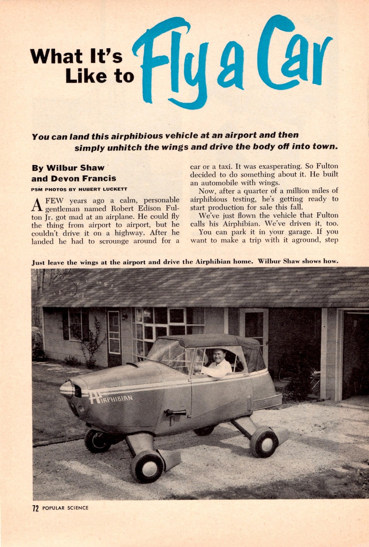 Fulton Airphibian - Popular Science, July 1952