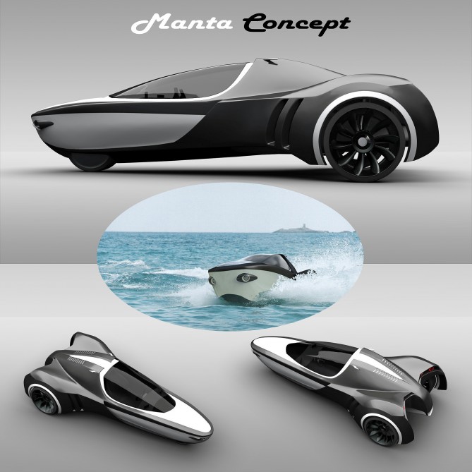Michelin Challenge Design (2011): Manta amphibious three-wheeler concept