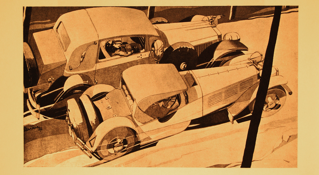 Illustration for Car Ad (1927): Graphic by Bernd Reuters