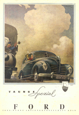 Ford Taunus Spezial (1949): Advertising Art by Bernd Reuters
