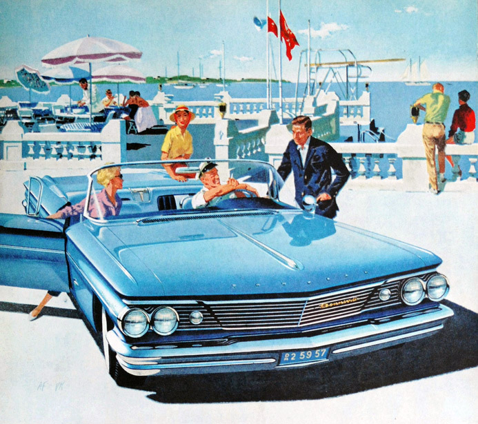 1960 Pontiac Bonneville Convertible in Newport Blue - 'Yacht Club' The captain reports for duty: Art Fitzpatrick and Van Kaufman