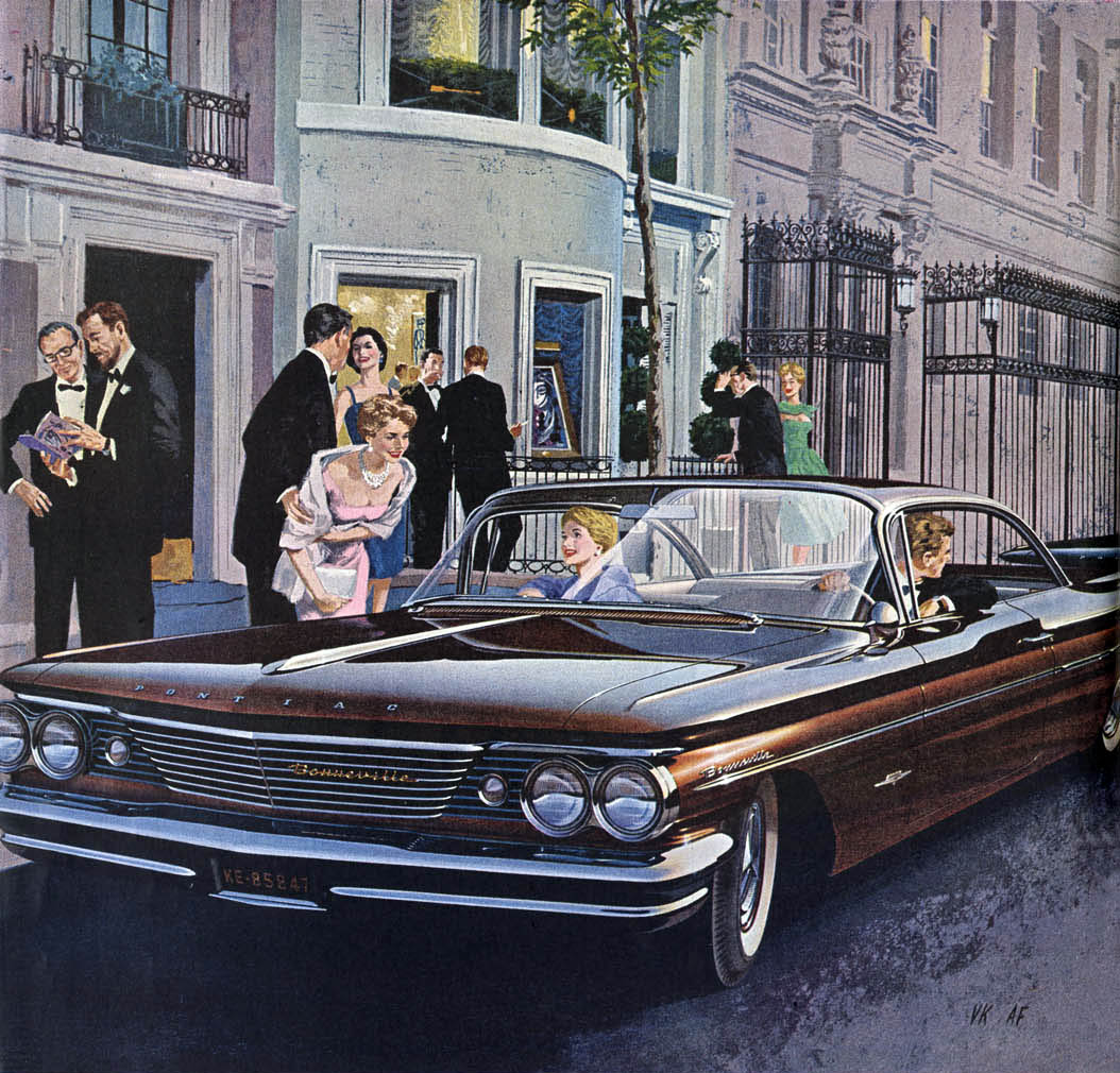 1960 Pontiac Bonneville Sports Coupe in Mahogany - 'Art Gallery' Exhibition opening, Manhatttan: Art Fitzpatrick and Van Kaufman