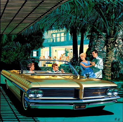 1962 Pontiac Bonneville Convertible in Bamboo Cream - 'Acapulco' Arriving fashionably late: Art Fitzpatrick and Van Kaufman