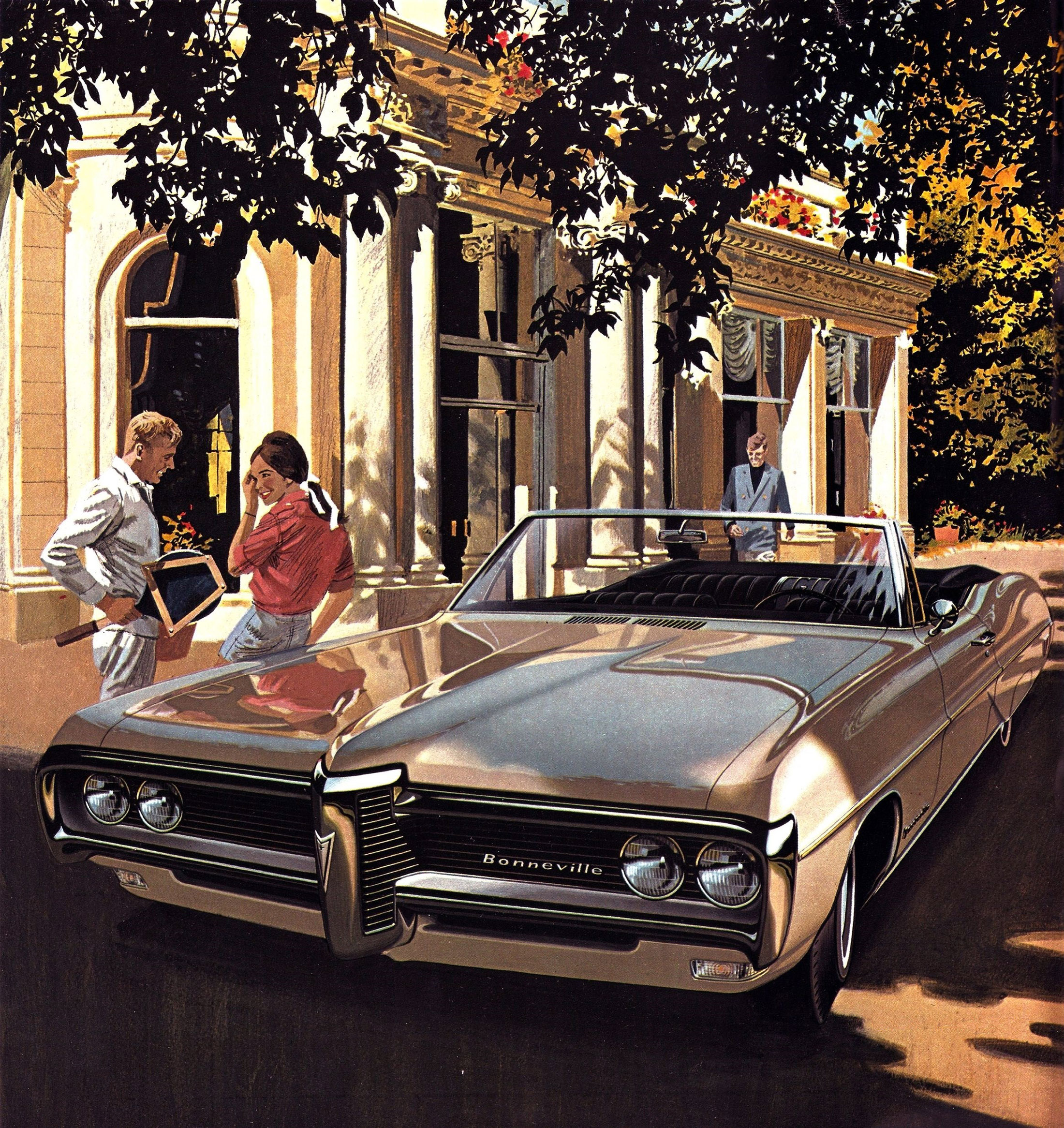 1968 Pontiac Bonneville Brougham Convertible - 'Love All': Art Fitzpatrick and Van Kaufman - "I really did this as an exercise in making a white car look shiny," Fitzpatrick says. "In the sun, a white car is a white blob. In shadow or shade, you get reflections, and that's what makes a car look shiny. I left just enough sun on it to make it white, not gray."