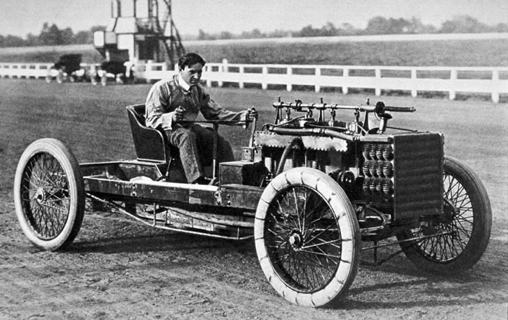 Barney Oldfield in 999, the car that made him famous