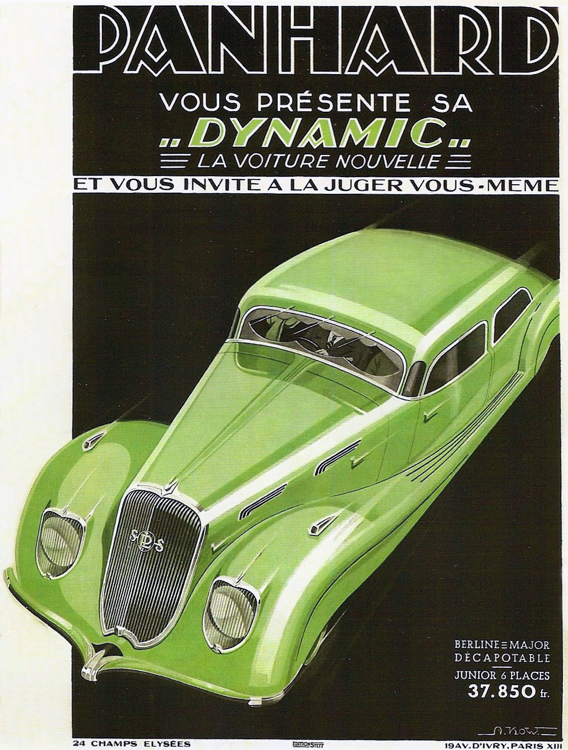 Panhard-Levassor Dynamic (1936) - Advertising Art by Alexis Kow