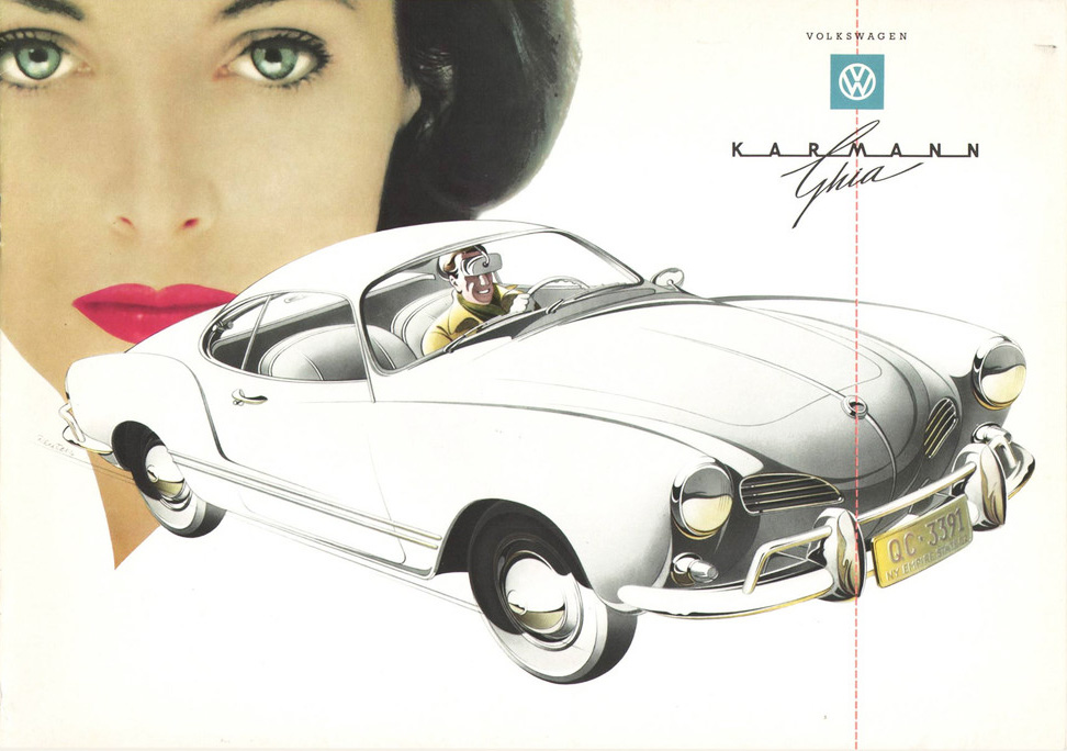 Volkswagen Karmann Ghia - Sales Brochure Cover (1959): Graphic by Bernd Reuters