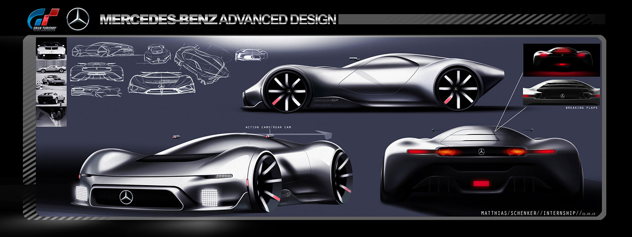 Mercedes-Benz AMG Vision Gran Turismo Concept (2013) - Design Sketches by Matthias Schenker