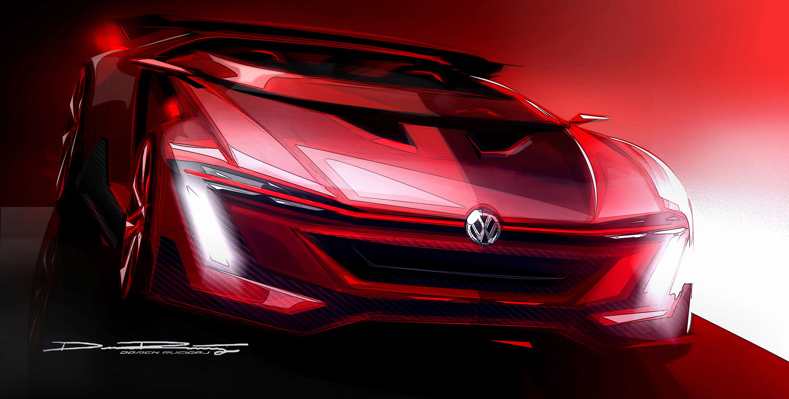 Volkswagen GTI Roadster Vision Gran Turismo (2014) - Design Sketch by Domen Rucigaj