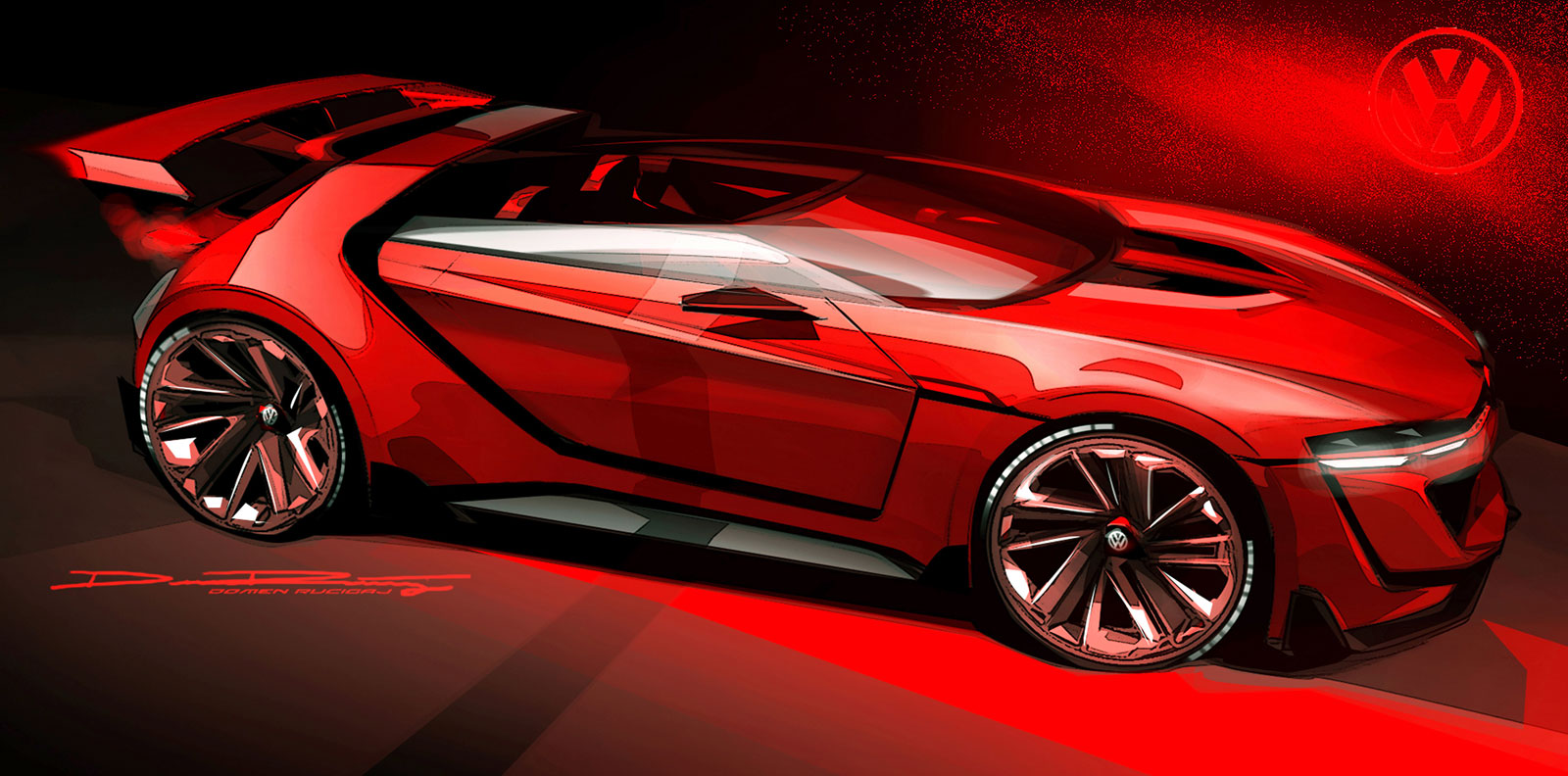 Volkswagen GTI Roadster Vision Gran Turismo (2014) - Design Sketch by Domen Rucigaj