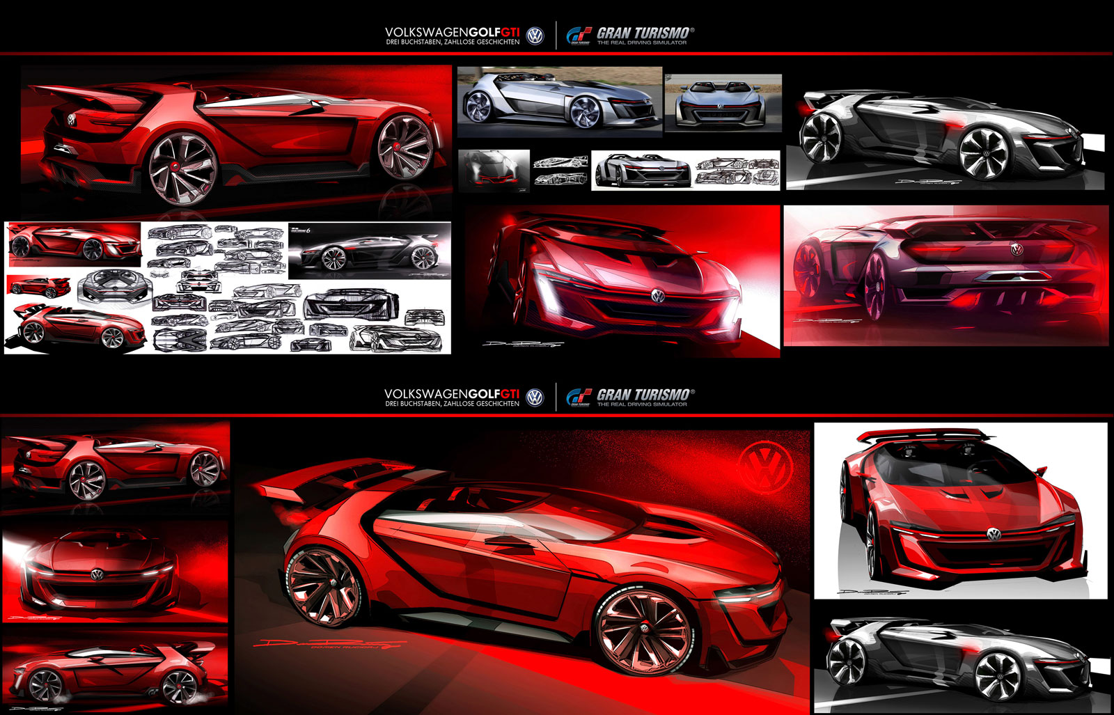 Volkswagen GTI Roadster Vision Gran Turismo (2014) - Design Sketches