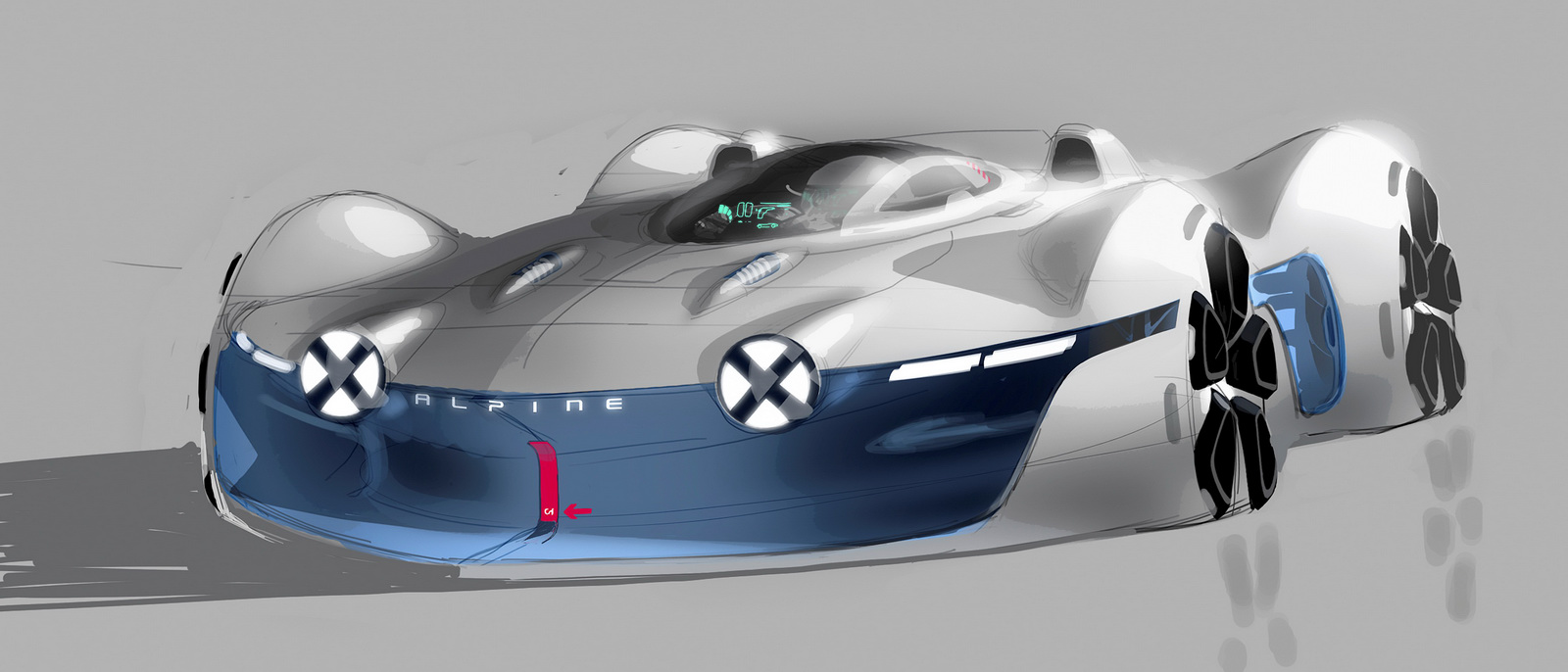 Alpine Vision Gran Turismo (2015) - Design Sketch by Yann Jarsalle