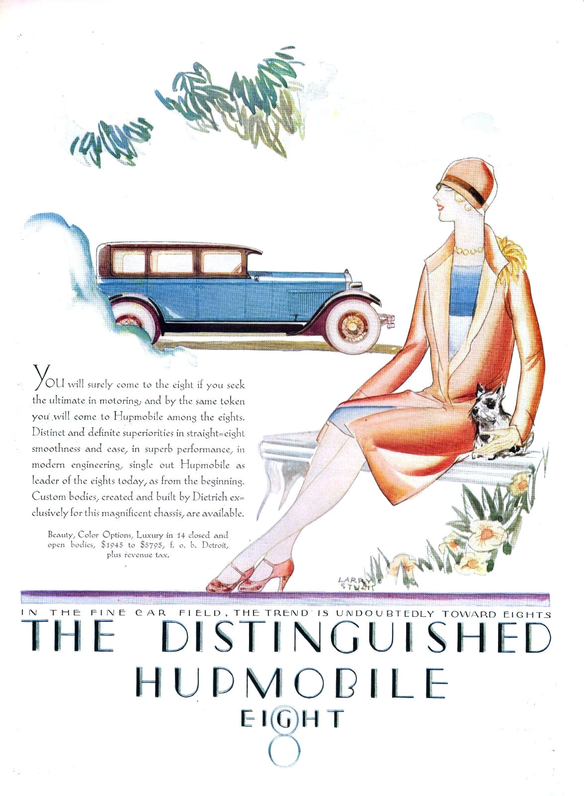 Hupmobile Eight Ad (September, 1927): Illustrated by Larry Stults
