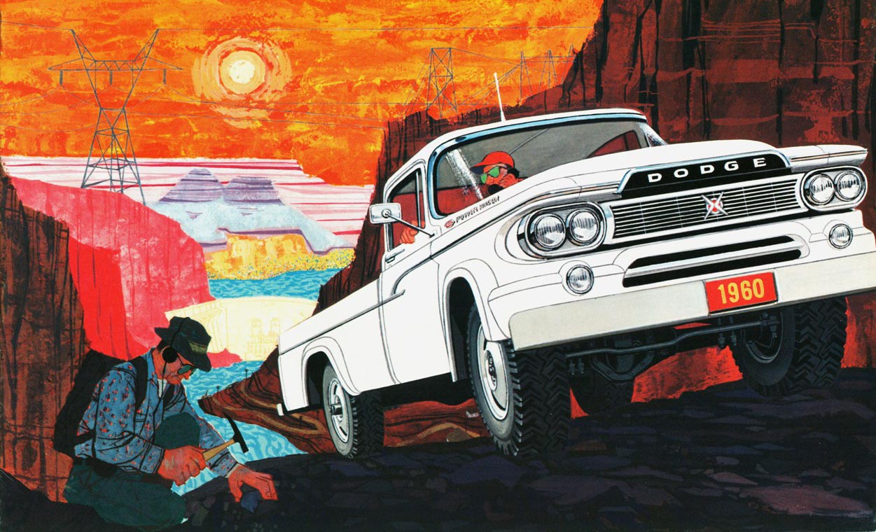 Dodge Trucks Advertising Art by Charles Wysocki (1960) - Power wagon