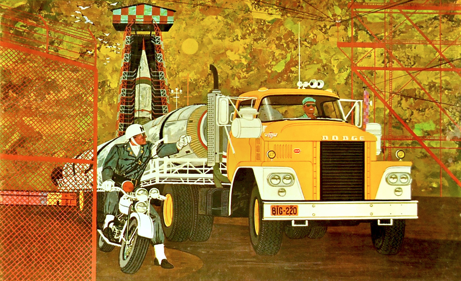 Dodge Trucks Advertising Art by Charles Wysocki (1960) - High-tonnage power giants - diesel model