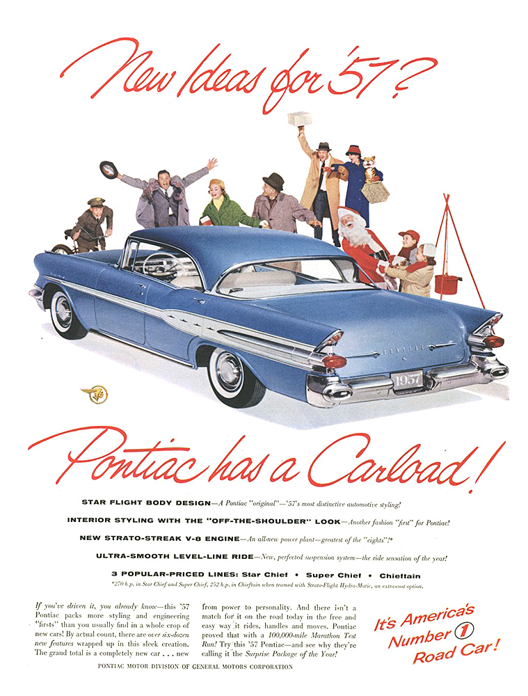 Pontiac Ad (December, 1956) - Star Chief - New Ideas for '57? Pontiac has a Carload!