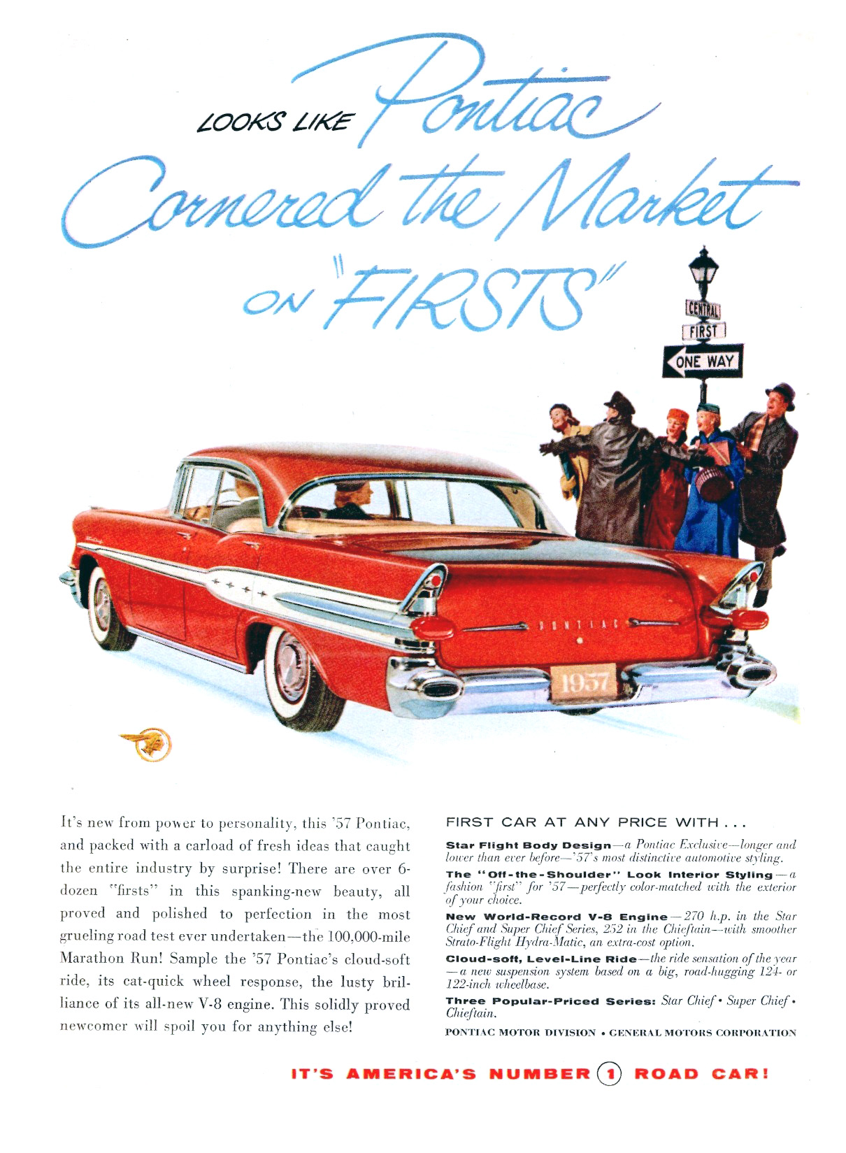 Pontiac Ad (December, 1956) - Star Chief Catalina 4-Door - Looks like Pontiac Cornered the Market of “Firsts”