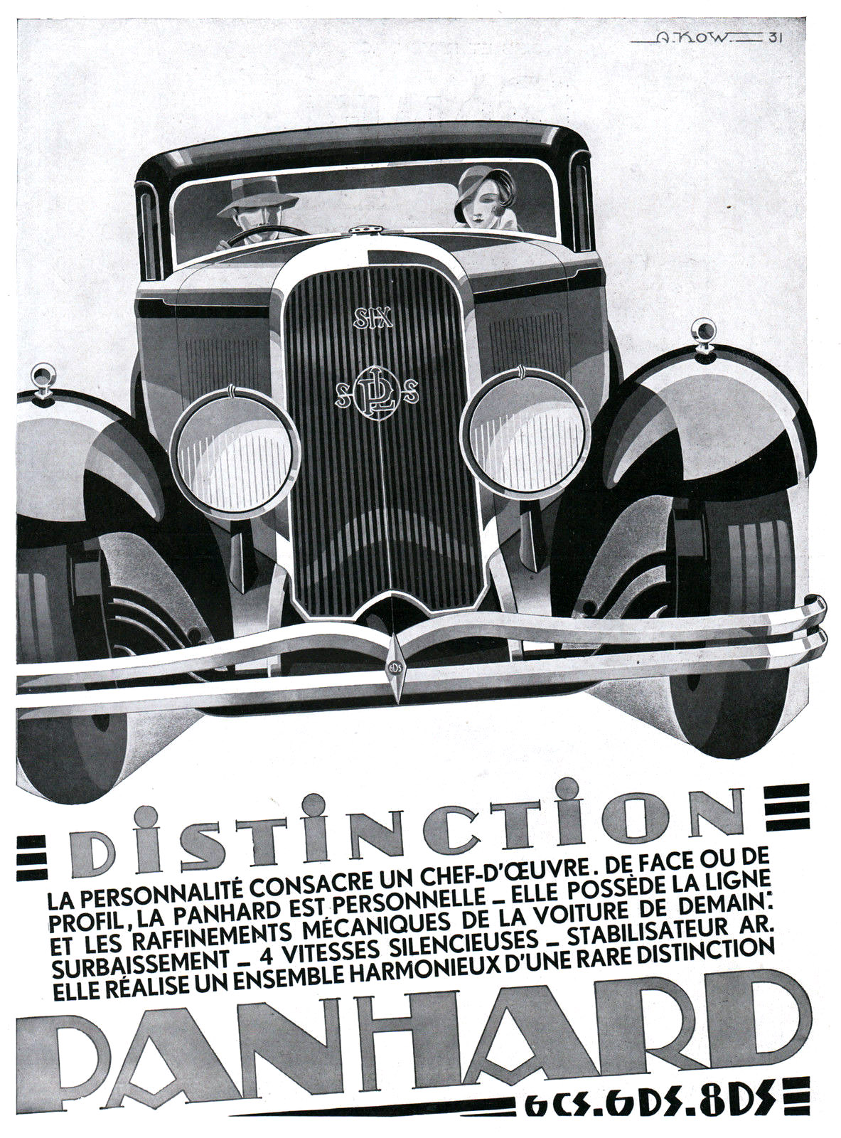 Panhard Advertising (1931): Graphic by Alexis Kow - Distinction