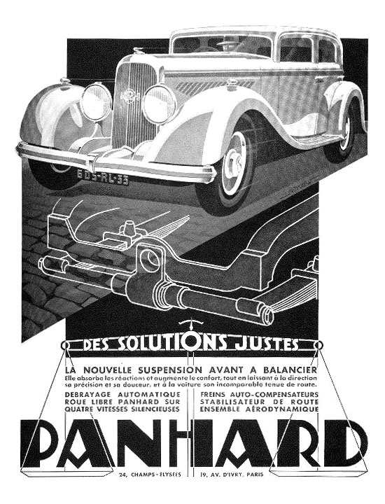 Panhard Advertising (1933): Graphic by Alexis Kow - Des solutions justes