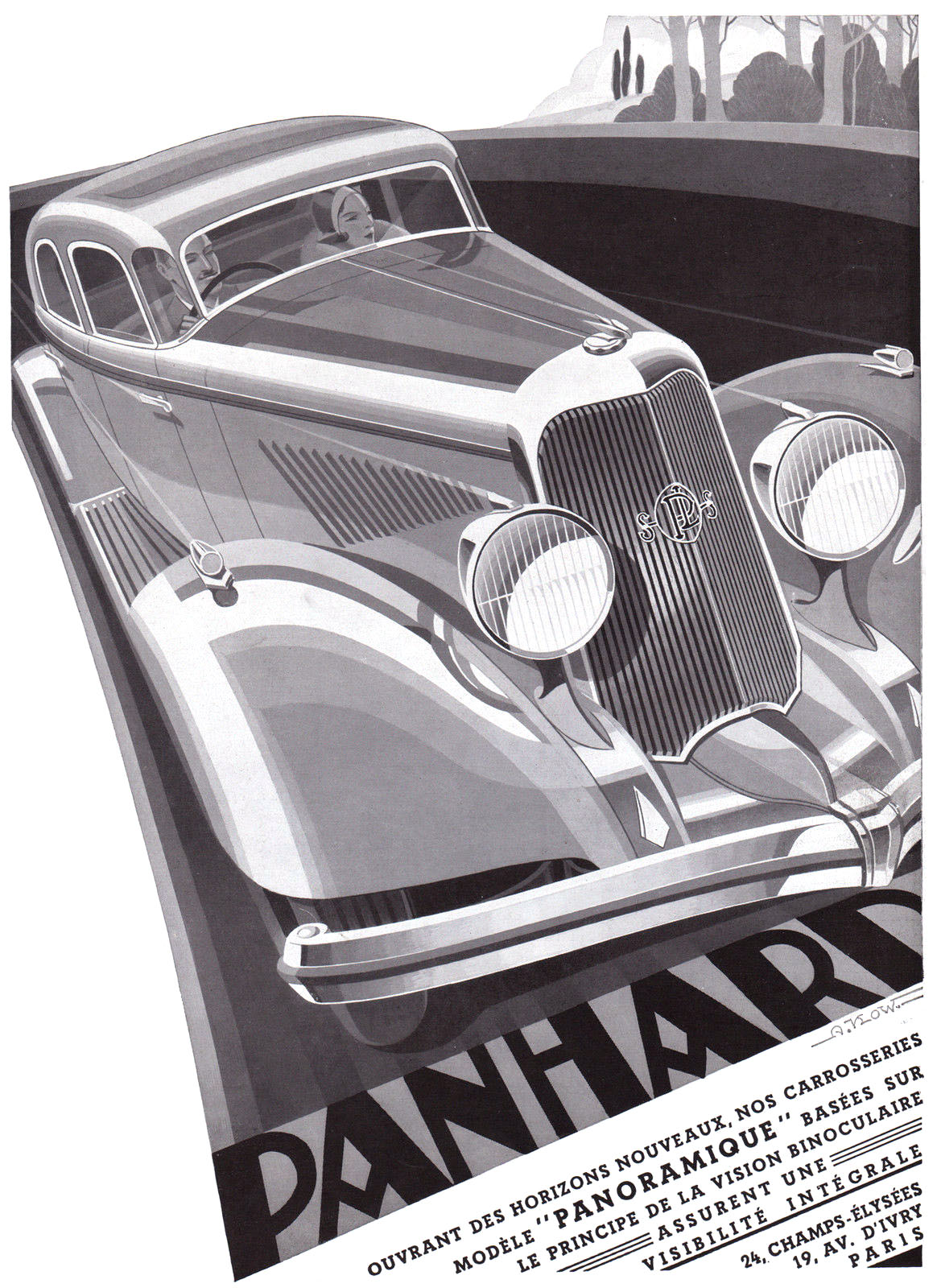 Panhard Panoramique Advertising (1934): Graphic by Alexis Kow