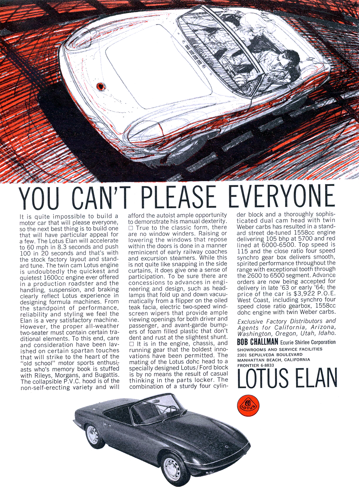 Lotus Elan Roadster Ad (1964) - You Can't Please Everyone