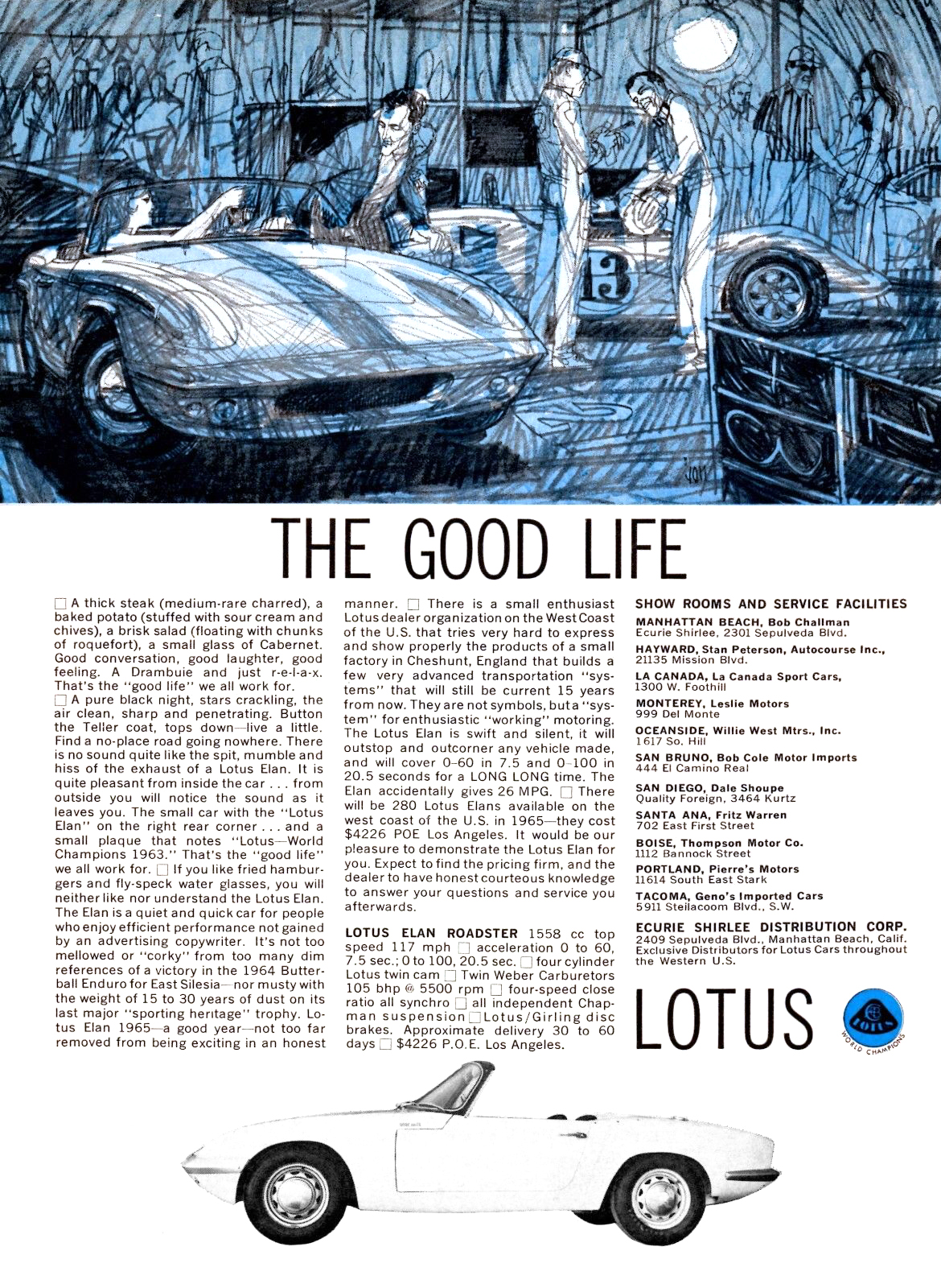 Lotus Elan Roadster Ad (1965) - The Good Life
