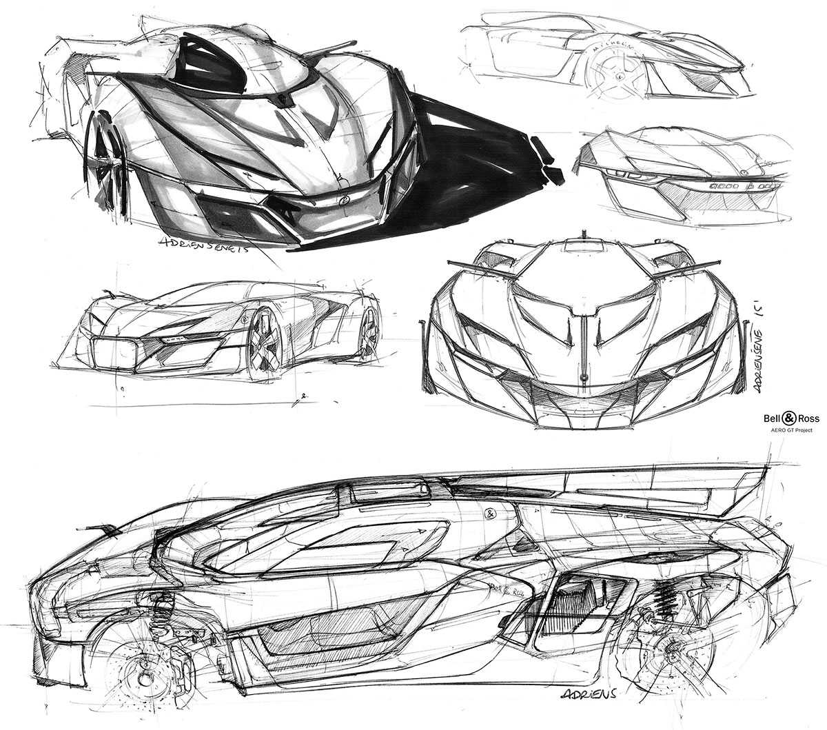 Bell & Ross AeroGT Concept (2016) - Design Sketches by Andriene Sene