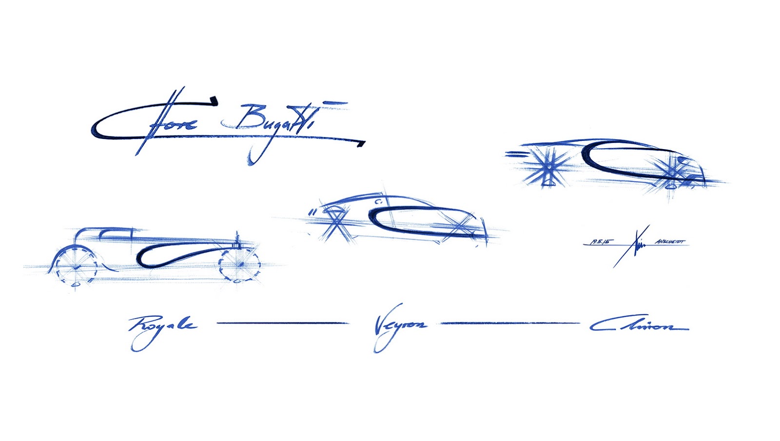 Bugatti Chiron - Design Sketch - Evolution