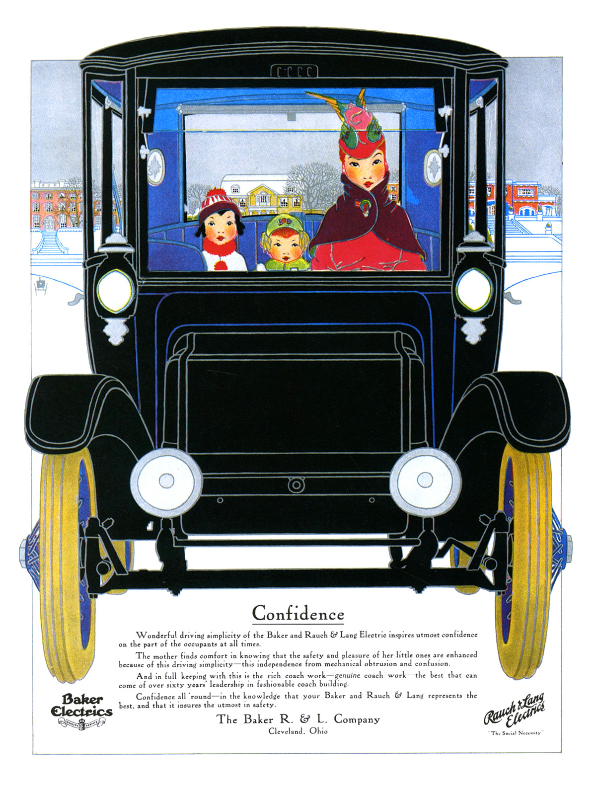 Baker/Rauch & Lang Electrics Ad (January, 1916) - Confidence