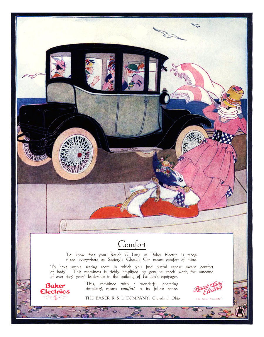 Baker/Rauch & Lang Electrics Ad (March, 1916) - Comfort
