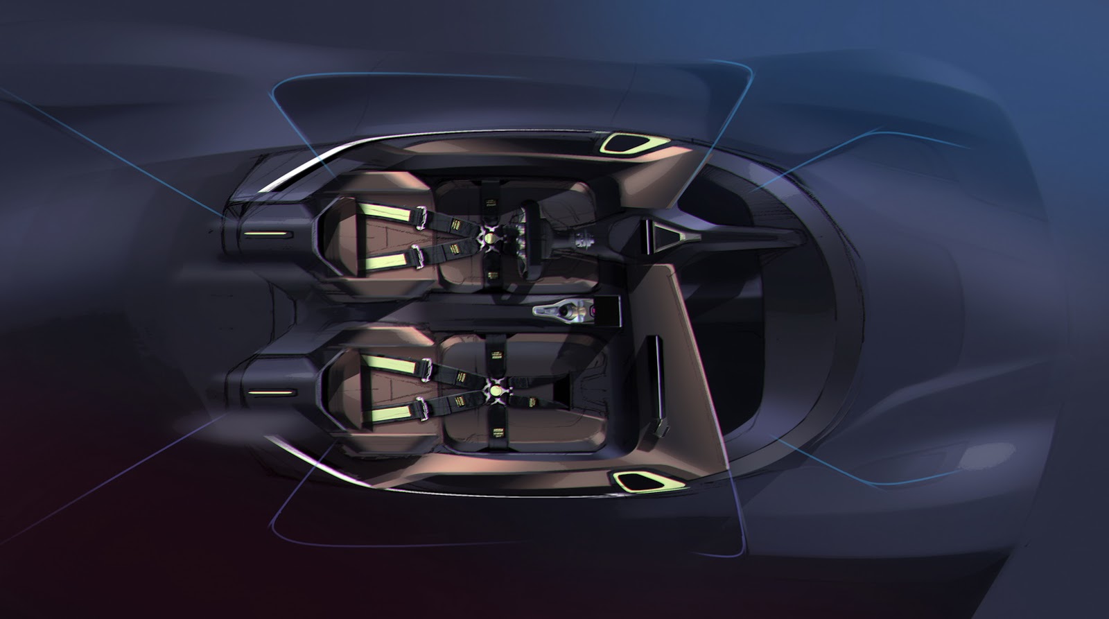 NextEV NIO EP9 (2016): Interior Design Sketch