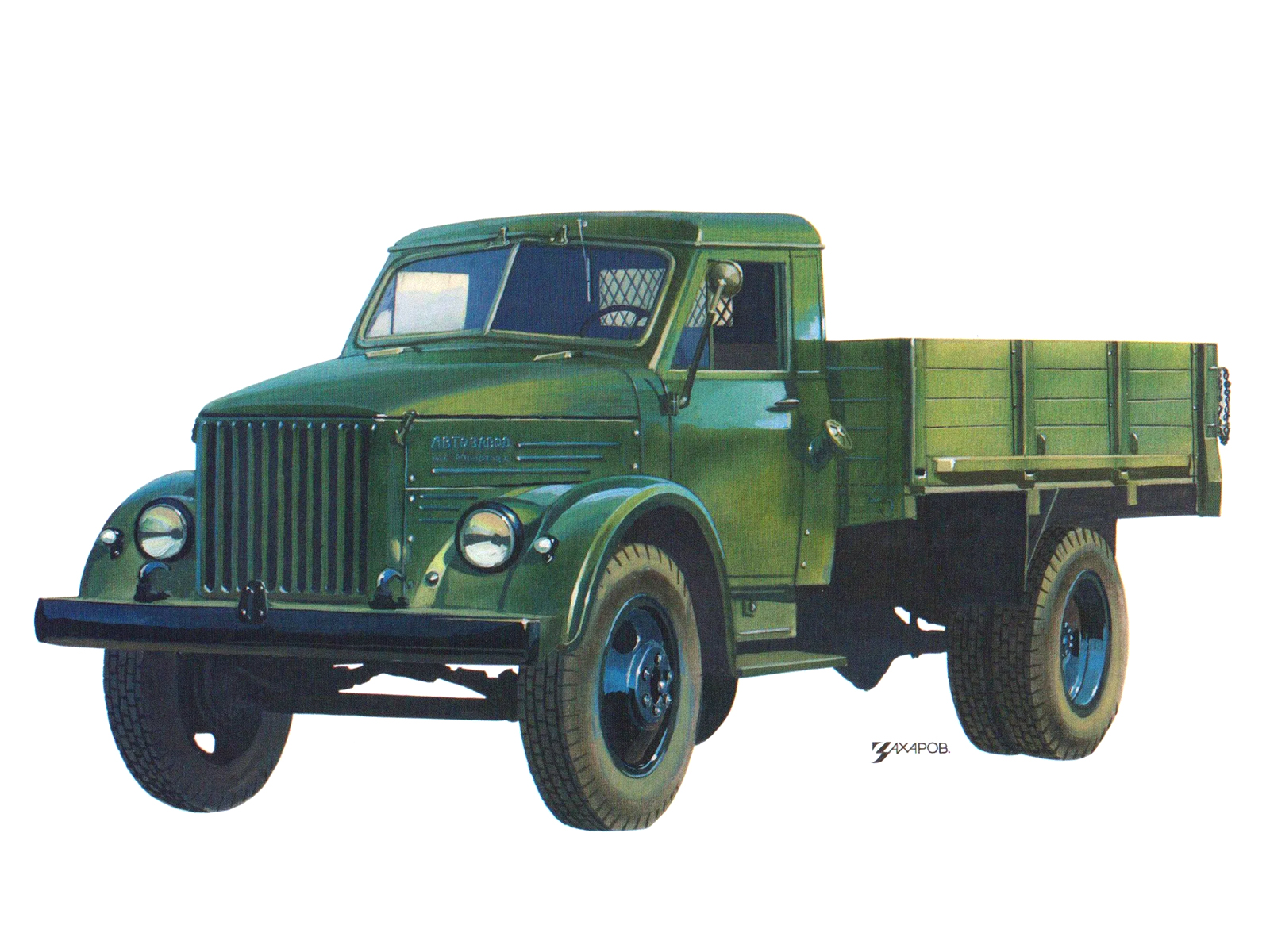 ГАЗ–51, 1946–1975 – Рисунок А. Захарова / Из коллекции «За рулём» 1982-5