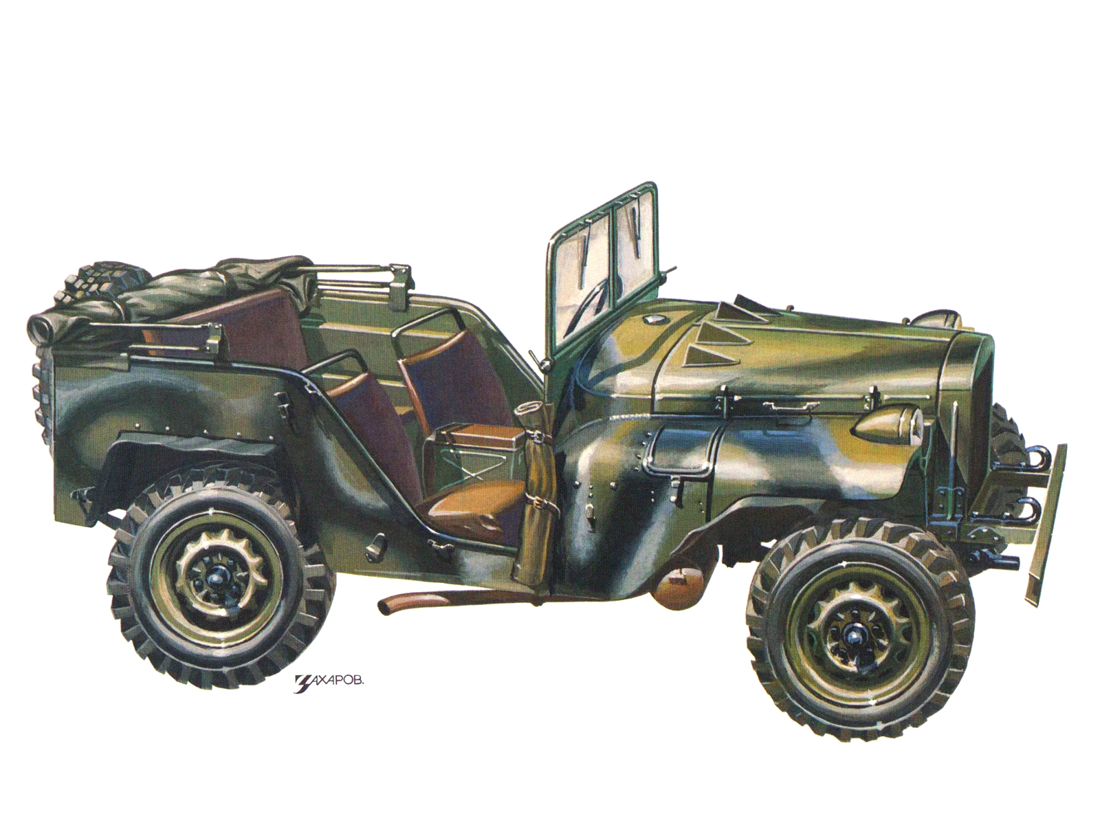 ГАЗ–64, 1941–1942 – Рисунок А. Захарова / Из коллекции «За рулём» 1981-8