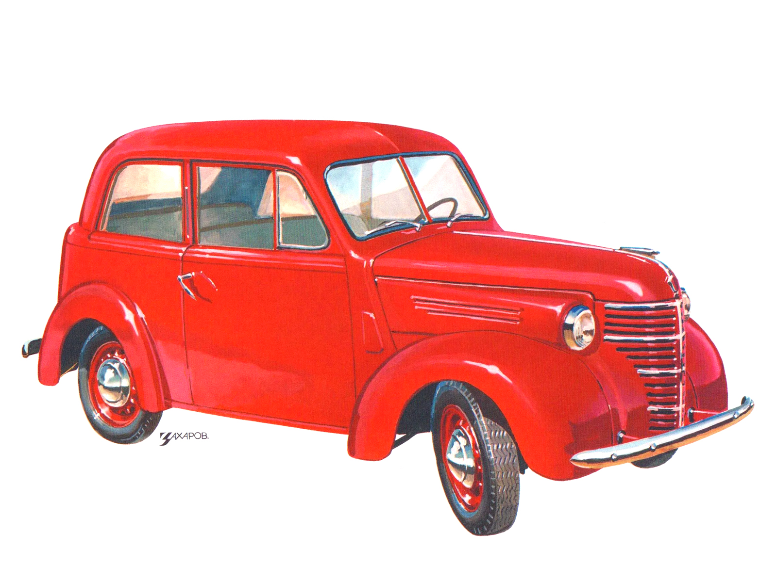 КИМ–10-50, 1940–1941 – Рисунок А. Захарова / Из коллекции «За рулём» 1980-1