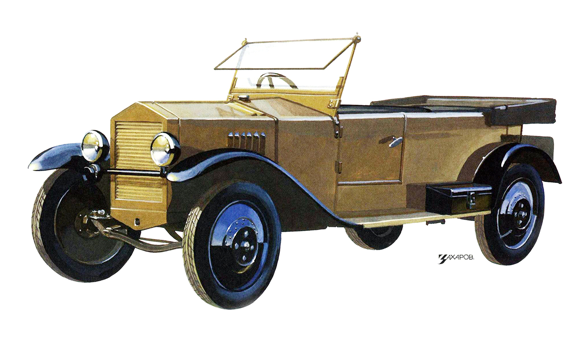 НАМИ–1 (Первой серии), 1927–1930 – Рисунок А. Захарова / Из коллекции «За рулём» 1983-5