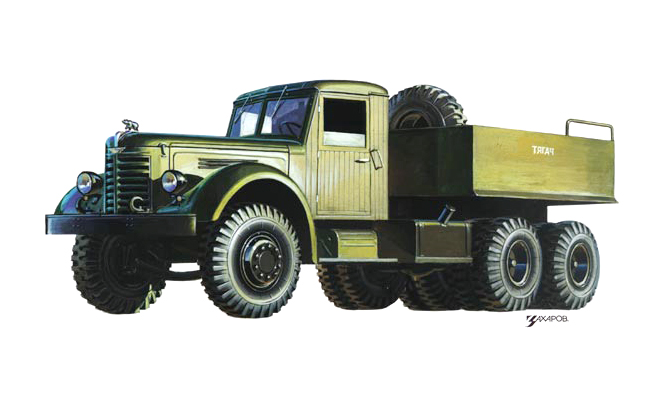 ЯА3–210Г (Балластный тягач), 1951–1958 – Рисунок А. Захарова / Из коллекции «За рулём» 1981-12