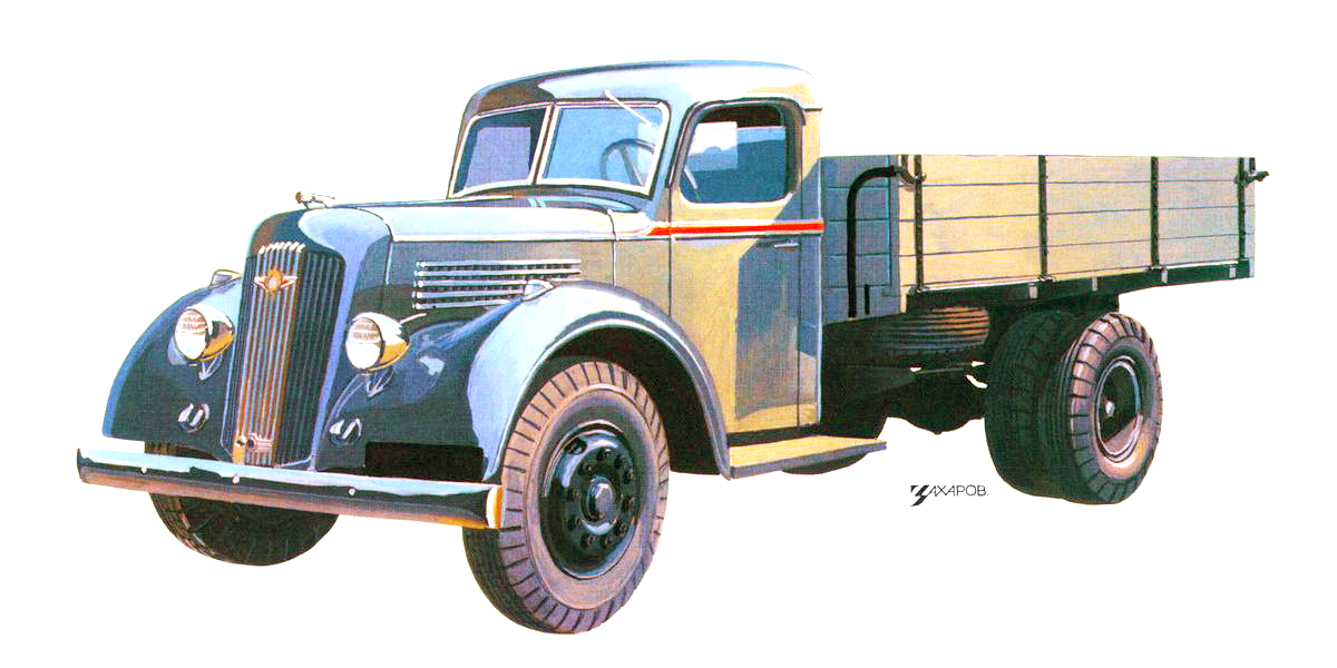 ЯГ–7 (Опытный образец), 1939 – Рисунок А. Захарова / Из коллекции «За рулём» 1984-8