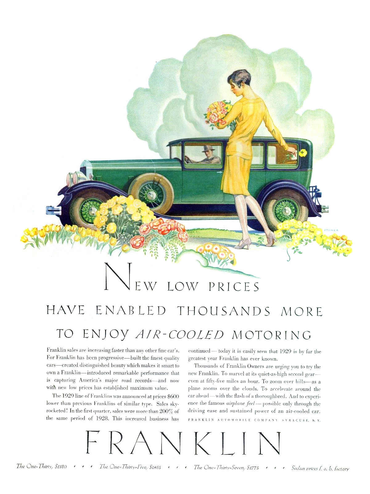 Franklin Sedan Ad (May, 1929): Illustrated by Elmer Stoner