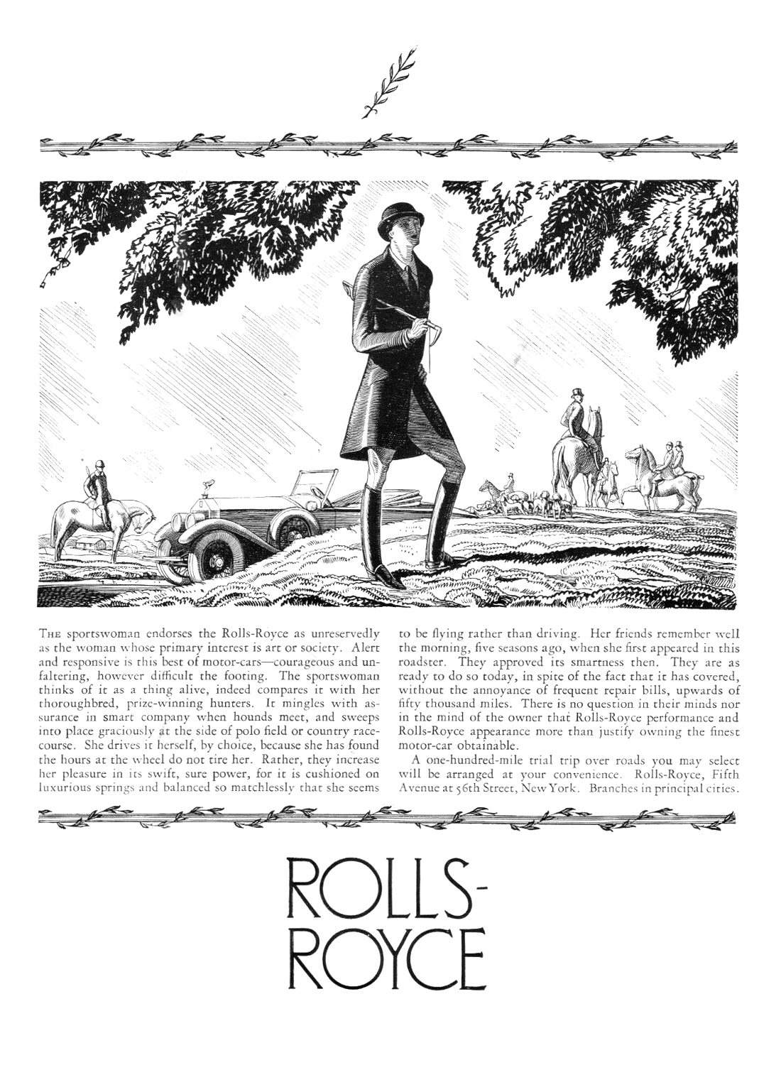 Rolls-Royce Ad (November, 1926): Illustrated by Rockwell Kent 