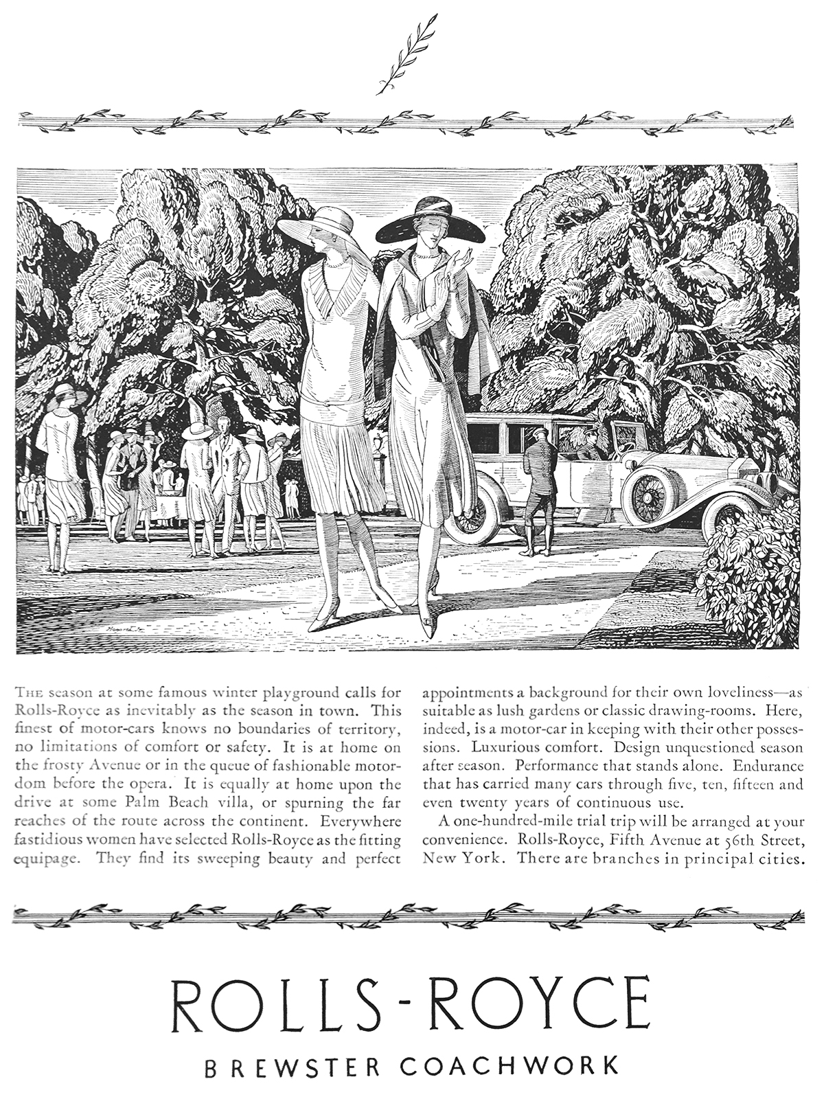 Rolls-Royce Brewster Coachwork Ad (December, 1926): Illustrated by Rockwell Kent 