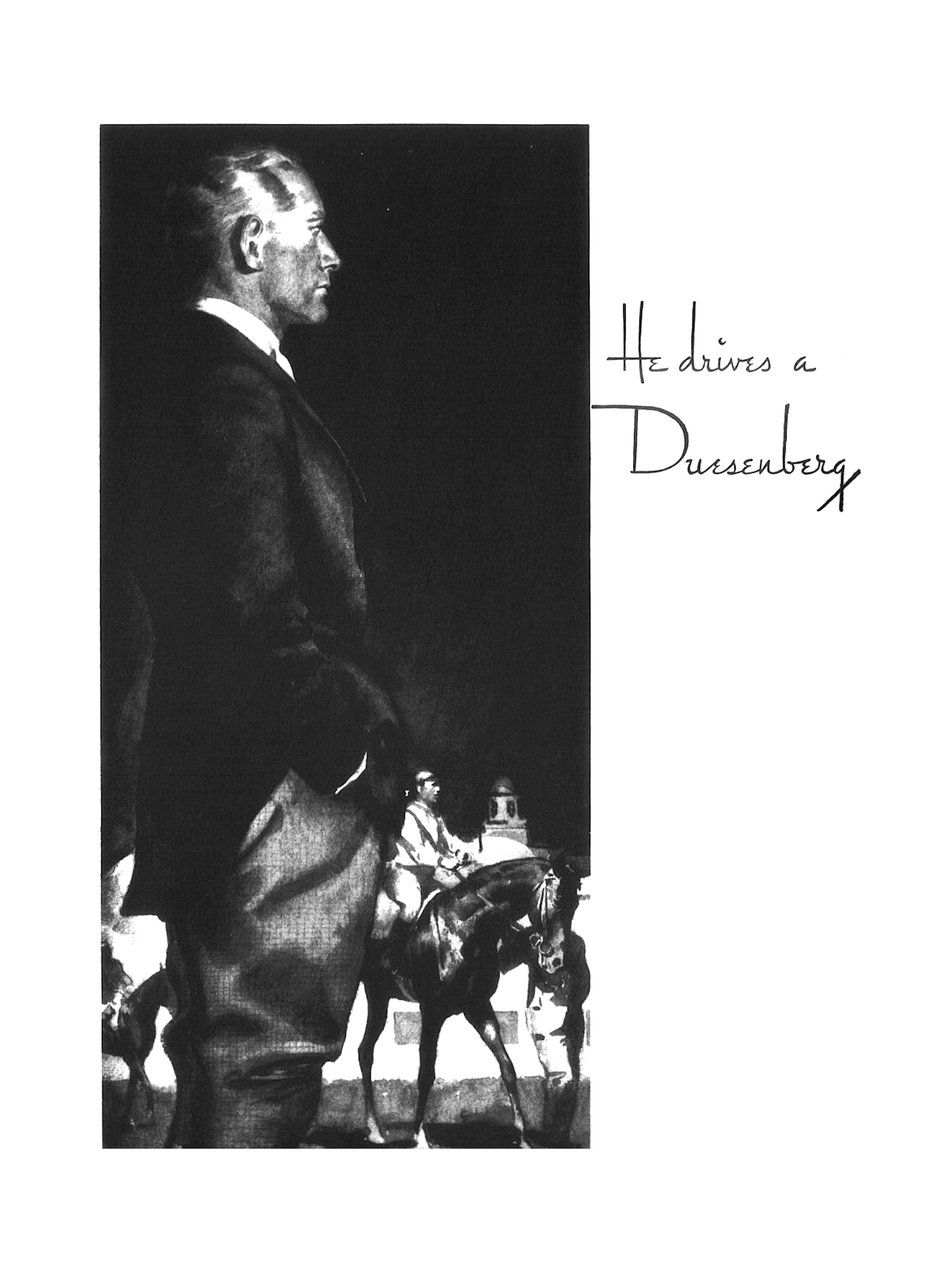 Duesenberg Ad (June, 1935): He Drives a Duesenberg - Illustrated by Paul Gerding