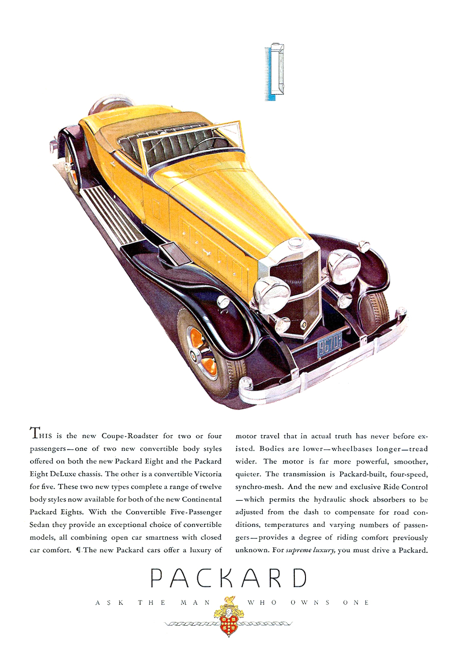 Packard Eight DeLuxe Coupe-Roadster Ad (August, 1931)